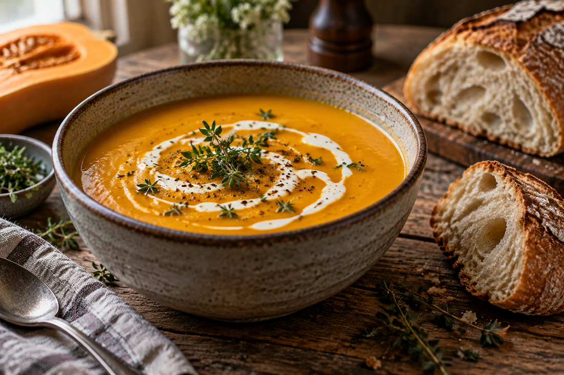 Creamy Butternut Soup with Farm Cream