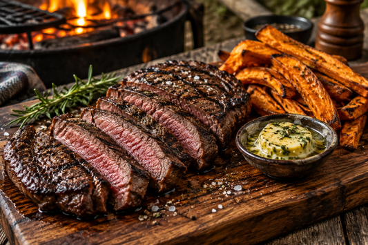 Rump Steak & Crispy Sweet Potato Chips