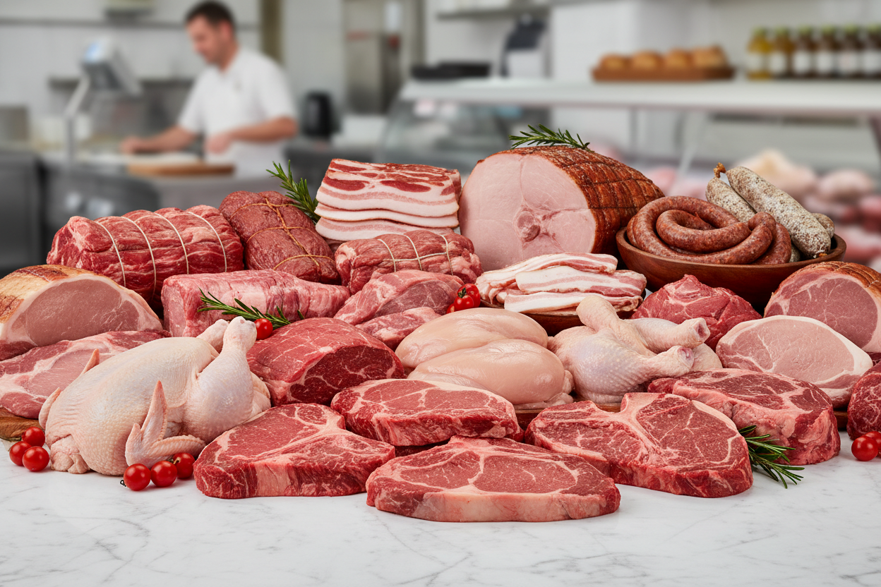 selection of meat produce